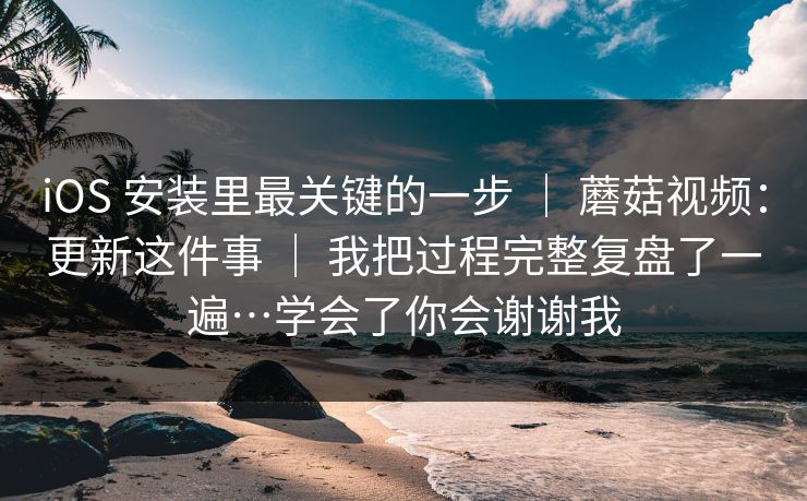 iOS 安装里最关键的一步 | 蘑菇视频:更新这件事 我把过程完整复盘了一遍…学会了你会谢谢我 第1张 iOS 安装里最关键的一步 | 蘑菇视频:更新这件事 我把过程完整复盘了一遍…学会了你会谢谢我 第1张